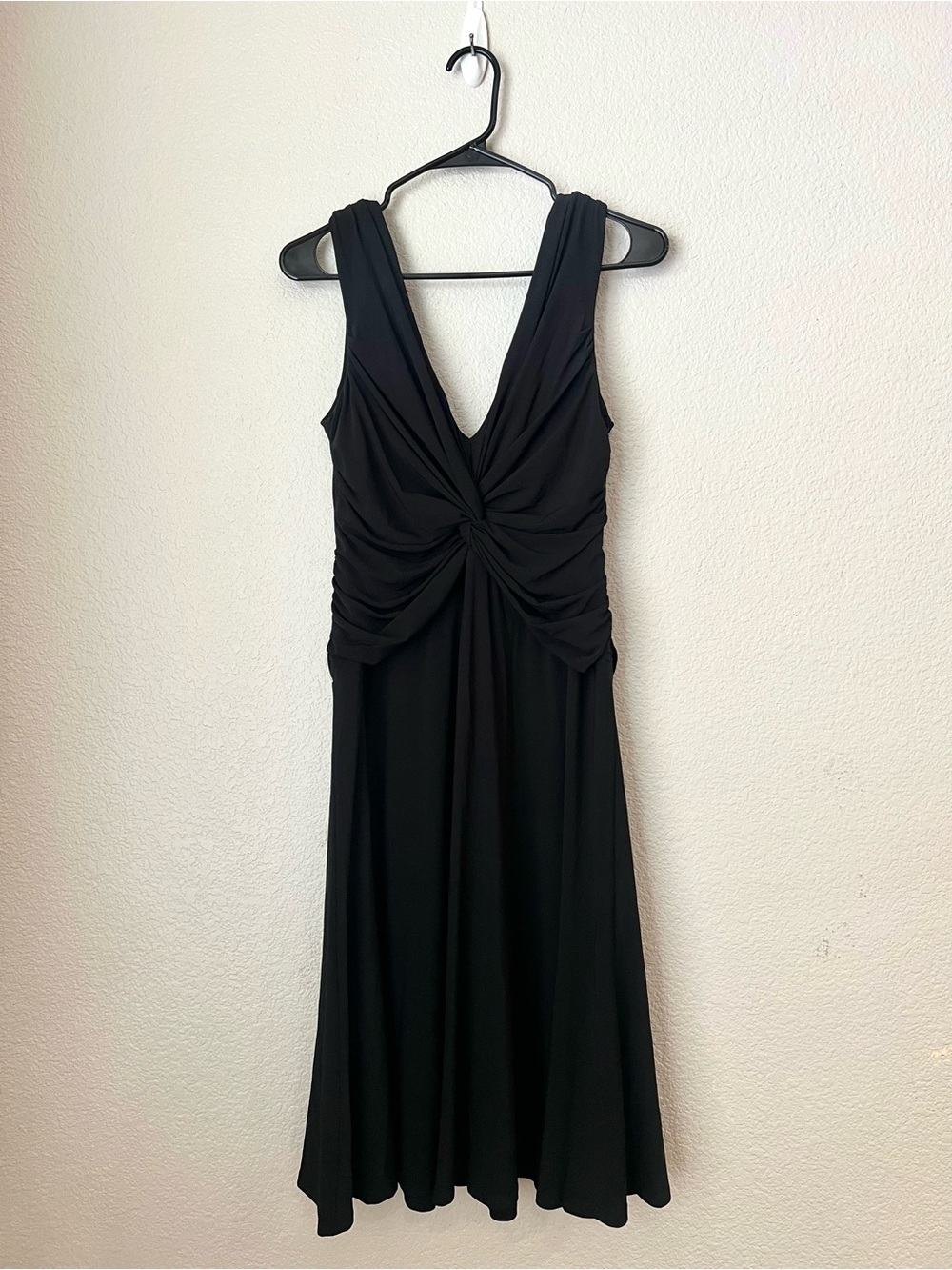 Anne Klein Twist Front Black Swing Dress, 10